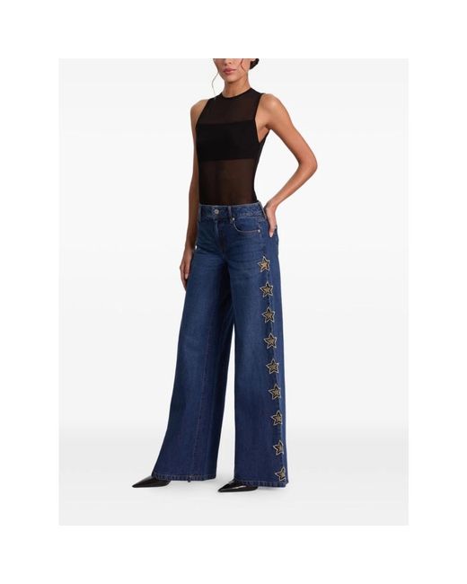 Alice + Olivia Blue Wide Jeans