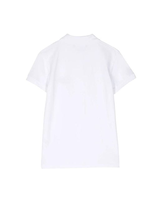 Maison Kitsuné White Weißes logo-besticktes poloshirt
