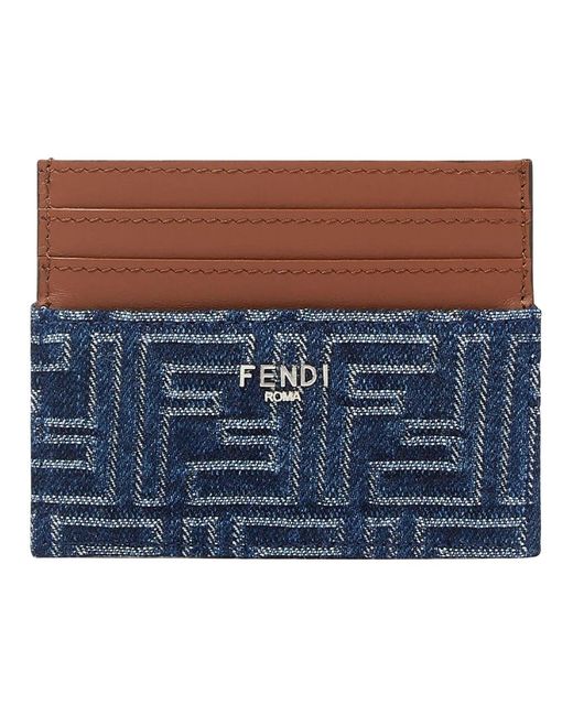 Fendi Accessoires ,Blauw ,Creditcardhouder Portemonnees in het Blue voor heren
