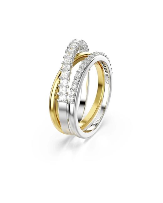 Swarovski Kristal Hyperbola Ring, Multi-Kleur Stijlvol in het Metallic