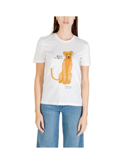 ONLY White Onlbaria Reg/Top Box T-Shirt