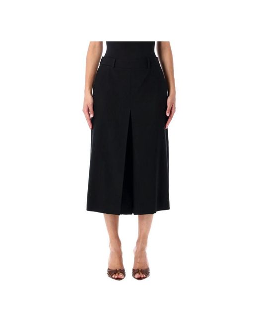 Saint Laurent Wollen Midi Culottes in het Black