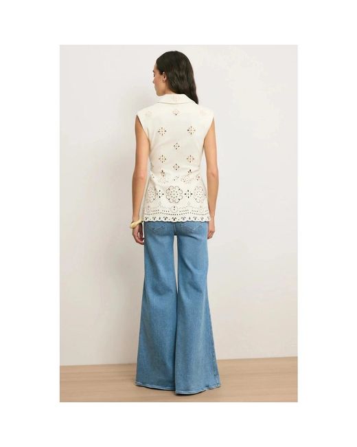 Veronica Beard Townes Eyelet Vest in het White