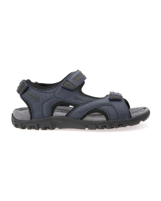Geox Black Flat Sandals for men