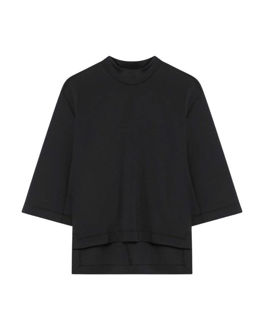 Moncler Black Asymmetric Hem Short-Sleeved T-Shirt