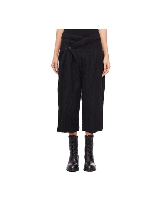 Marc Le Bihan Black Cropped Trousers