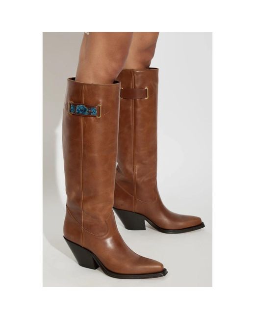 Chloé Brown Cowboy & Biker Boots