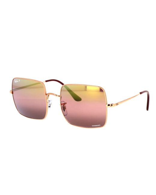 Ray-Ban Vierkante Gepolariseerde Zonnebril in het Pink