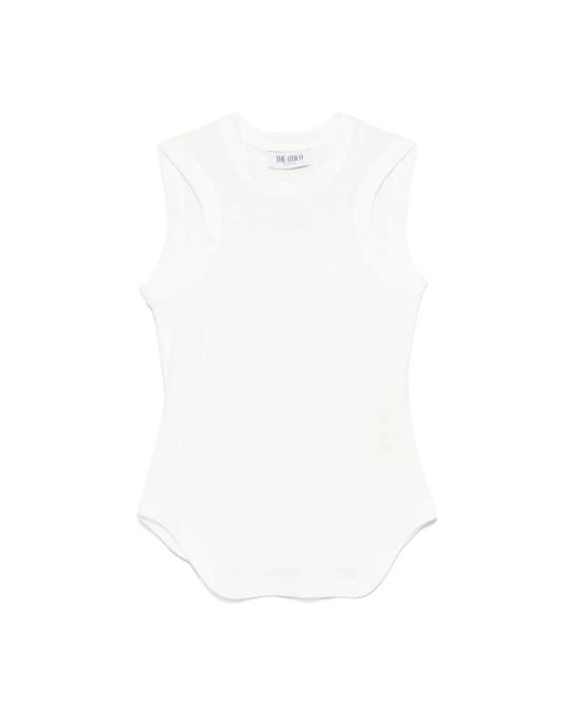 The Attico White Leichtes Jersey Tanktop Weiß