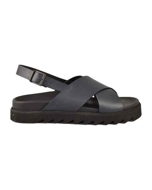Testoni Black Flat Sandals for men