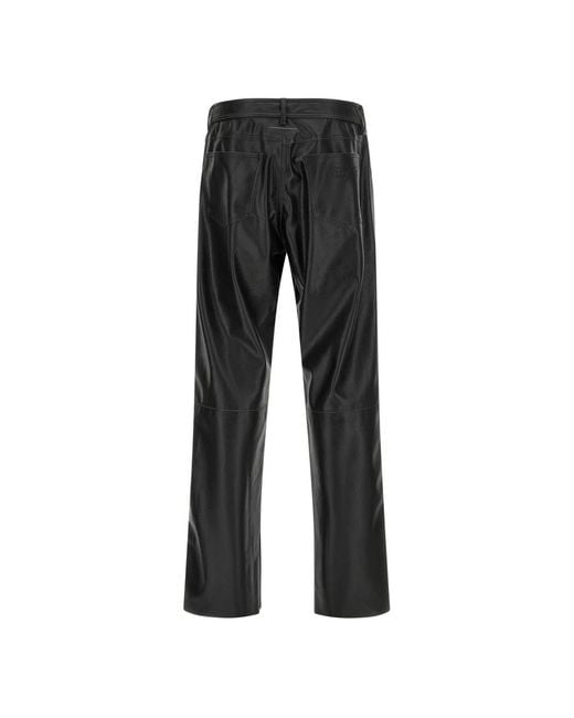MM6 by Maison Margiela Black Leather Trousers for men