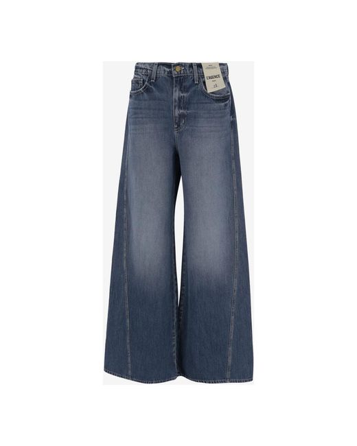 L'Agence Blauwe Denim Palazzo Jeans Met Gewassen Effect in het Blue