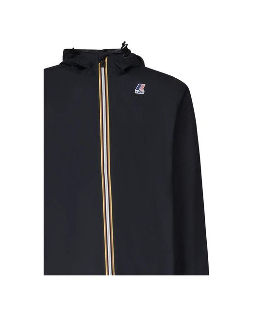 K-Way Winddichte Jacke Mit Reißverschluss Und Kapuze in Black für Herren