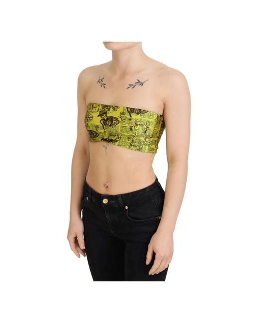 John Galliano Green Sleeveless Tops