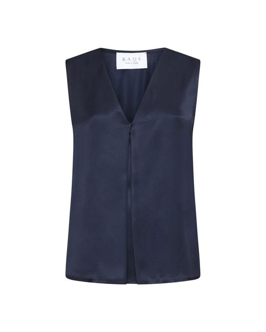 Kaos Blue Sleeveless Tops
