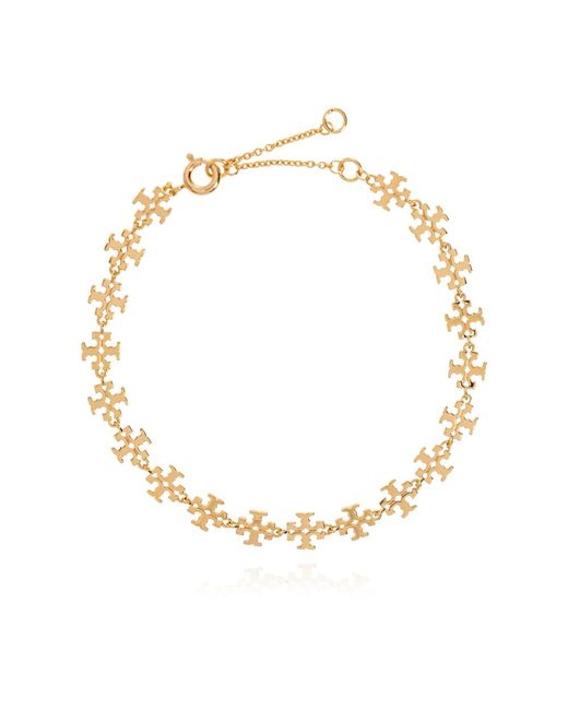 Tory Burch Accessoires ,Geel ,Leer Kira Armband in het Metallic