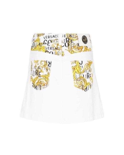 Versace Jeans Couture White Short Skirts