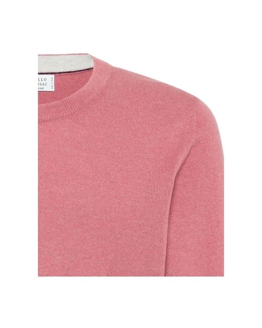 Brunello Cucinelli Pink Round-Neck Knitwear for men