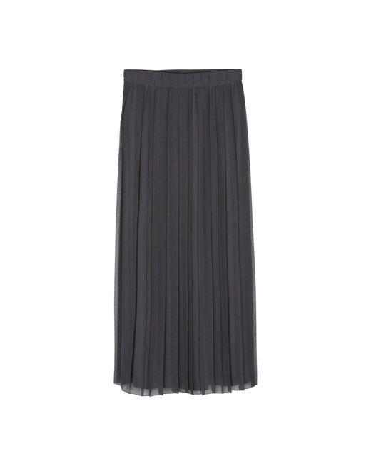 Eleventy Rokken ,Grijs ,Chiffon High-Waisted Geplooide Chiffon Rok in het Gray