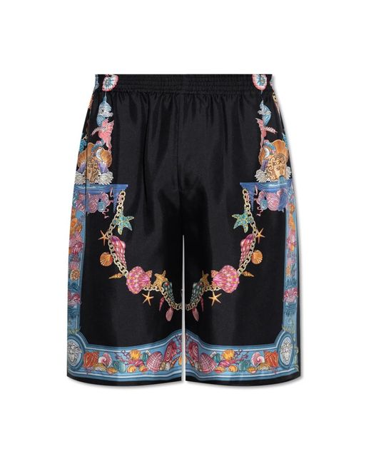 Versace Seidenshorts Mit Coral Theatre-Print in Black für Herren