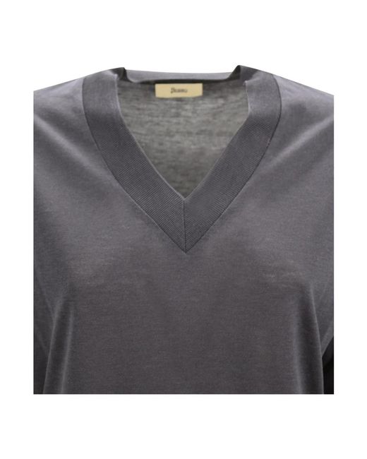Herno Blue V-Neck Knitwear