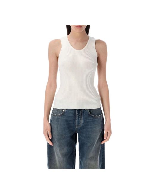 Balenciaga Blue Stretch Wool Blend Tank Top