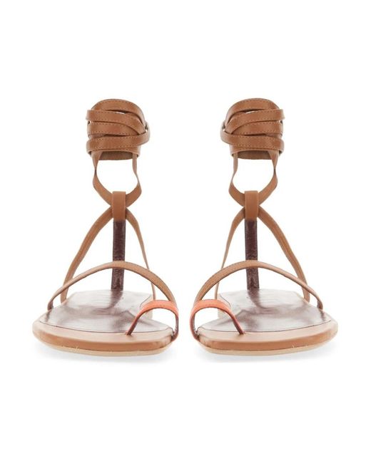 Flat Sandals Staud en coloris Brown