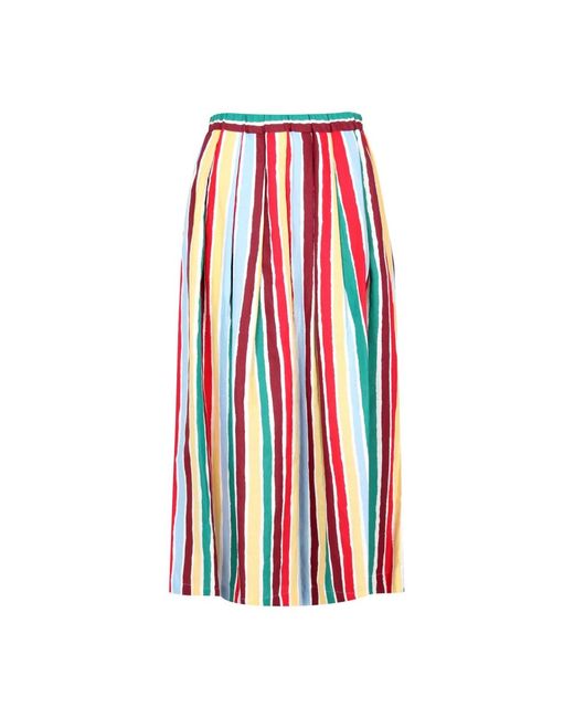 Weekend by Maxmara Rokken ,Veelkleurig ,Linnen Linnenmix Wide Line Rok in het Red