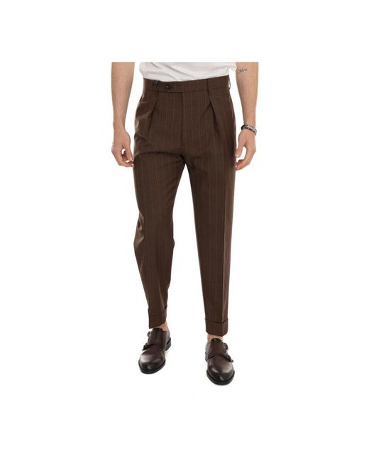 BERWICK 1707 Brown Suit Trousers for men