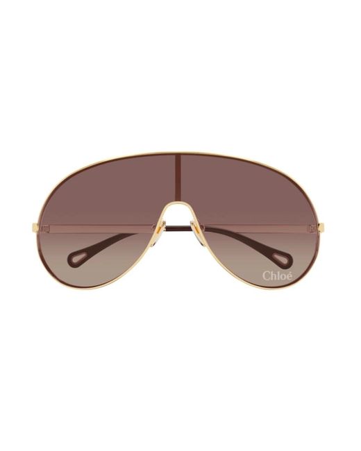 Chloé Accessoires ,Geel ,Ch0283S Full Mask Zonnebril in het Brown