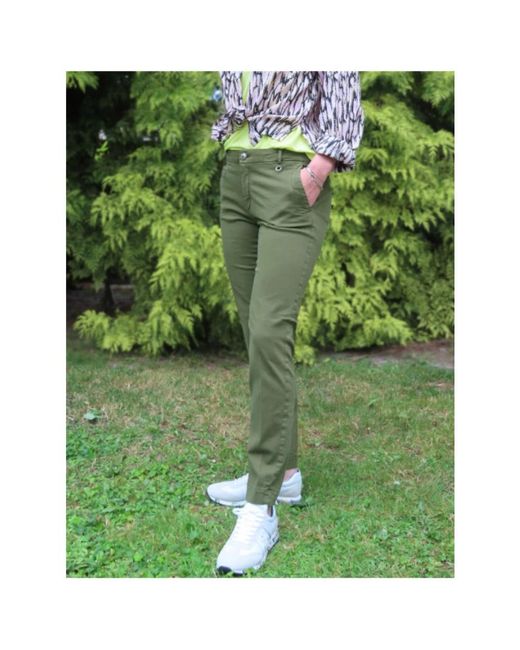 Mason's Broeken ,Groen ,Katoen Jacqueline Curvy Chino Broek in het Green