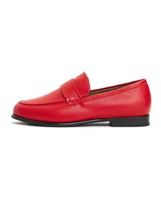 CESARE GASPARI Red Leder-blockabsatz-loafer abigail - rot