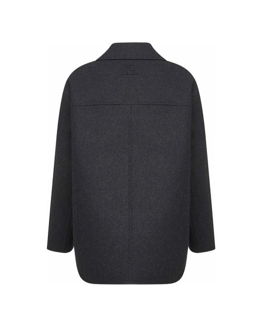 Fendi Jassen ,Grijs ,Wol Grijze Wol Dubbel-Breasted Jas in het Blue voor heren