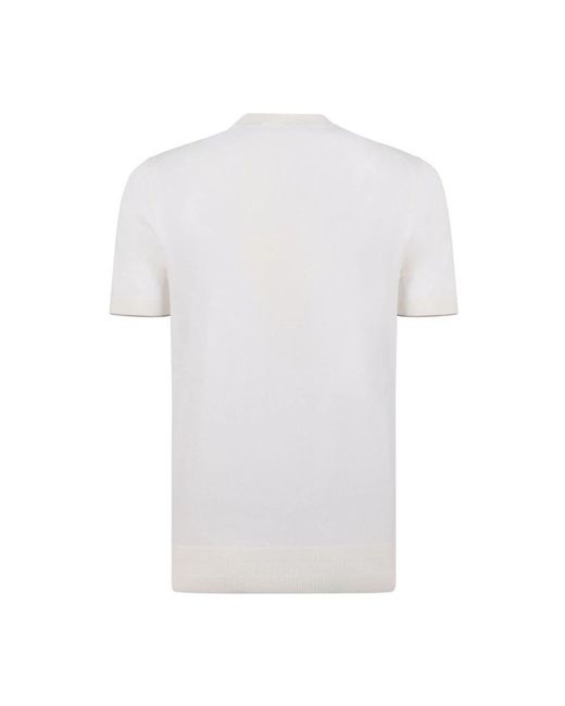 Boss Offenes, Kurzärmeliges Strick-T-Shirt in White für Herren