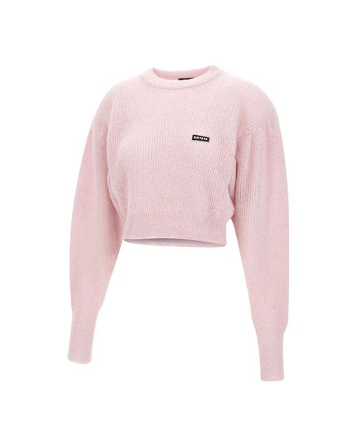 Round-Neck Knitwear ROTATE BIRGER CHRISTENSEN de color Pink
