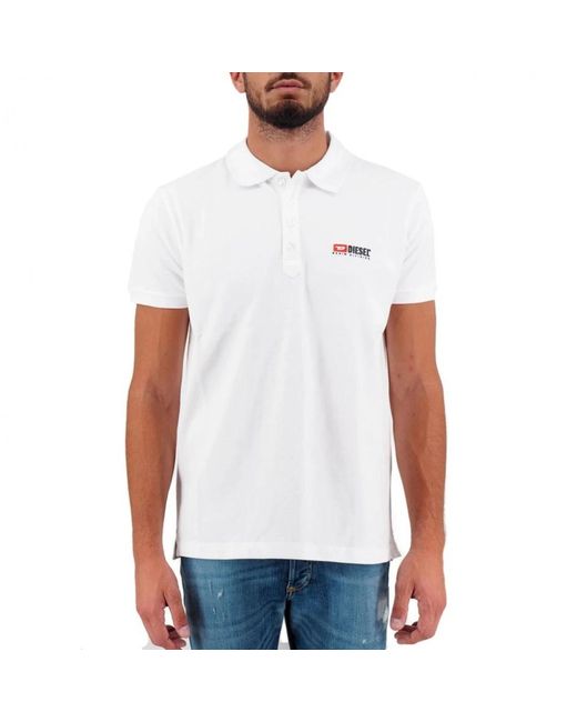Cotone bianca polo magliette logo contrasto di DIESEL in White da Uomo