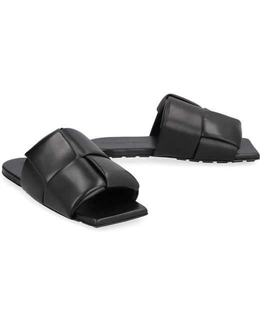 Bottega Veneta Black Sliders