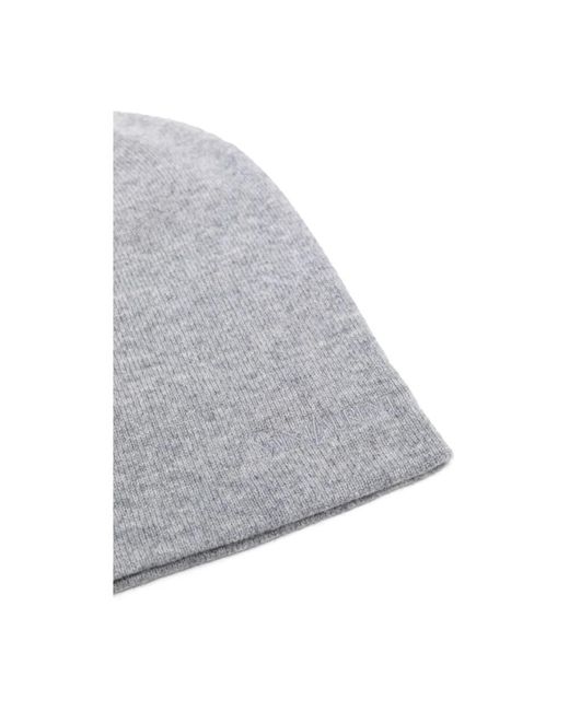 Saint Laurent Gray Beanie Aus Kaschmir Mit Logo-Stickerei