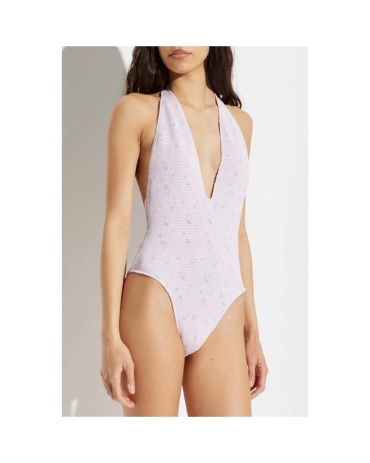 LoveShackFancy Badmode ,Roze ,Polyester Gienna Badpak Uit Één Stuk in het Pink
