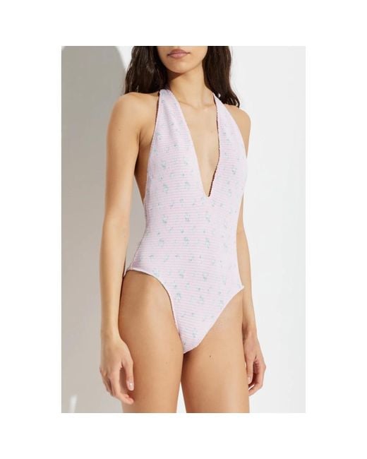 LoveShackFancy Badmode ,Roze ,Polyester Gienna Badpak Uit Één Stuk in het Pink