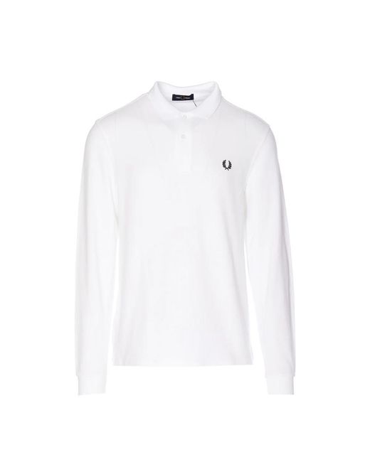Fred Perry Tops ,Wit ,Klassiek Poloshirt Met Lange Mouwen in het White voor heren