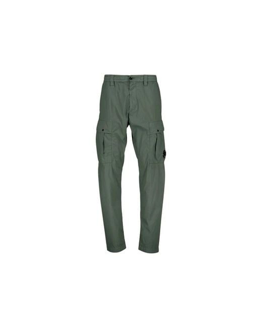 C P Company Green Slim-Fit Trousers for men