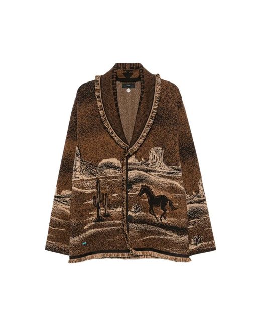 Alanui Strickjacke Mit Schalkragen in Brown für Herren