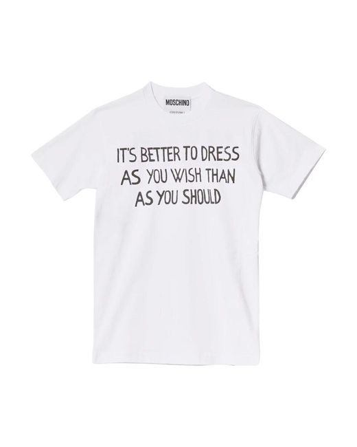 Moschino White T-shirt mit grafikdruck aus baumwolle