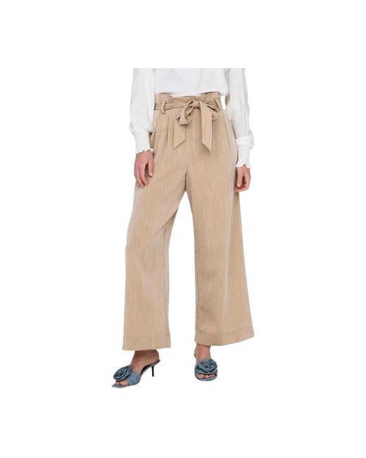 Solid paperbag pantaloni donna di ONLY in Natural