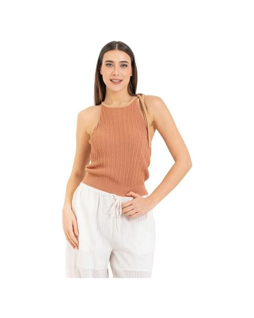 Kocca White Sleeveless Tops