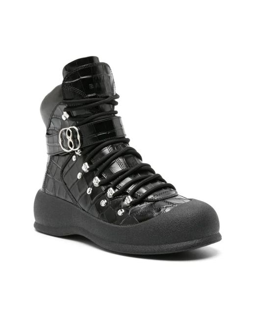 Bally Black Lace-Up Boots
