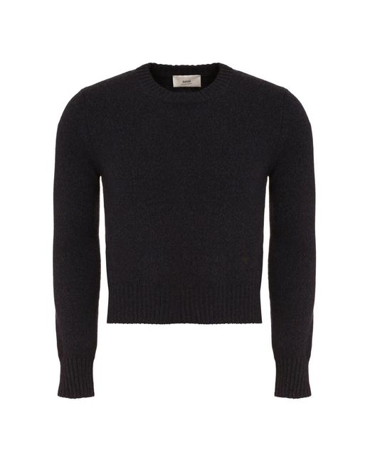 Round-Neck Knitwear di AMI in Black da Uomo