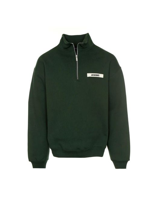Jacquemus Gros grain half-zip sweatshirt in Green für Herren
