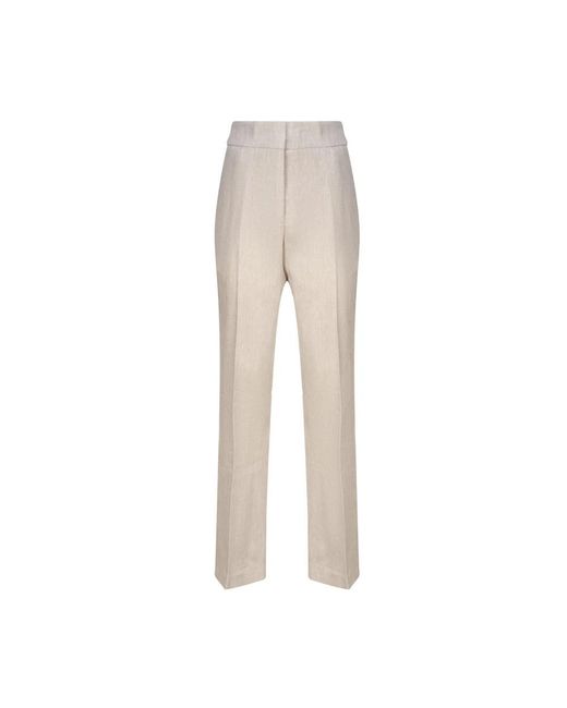 Genny Natural Slim-Fit Trousers